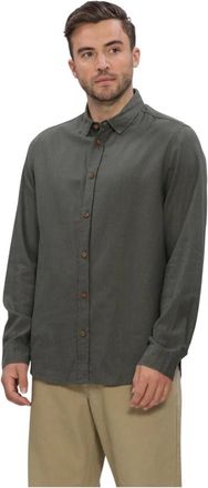 Anerkjendt Overhemden, Heren, Groen, XL, Katoen, Akleif Cot/Linen/Vis L/S Shirt