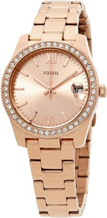 Fossil Scarlette Crystal Rose Dial Ladies Watch ES4318