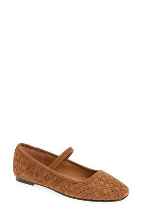 Madewell The Greta Woven Mary Jane Flat in Warm Hickory at Nordstrom, Size 12