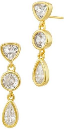 Savvy Cie Jewels Bezel Cubic Zirconia Drop Earrings in Yellow at Nordstrom Rack