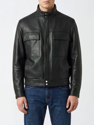 Salvatore Santoro Grained Leather Jacket with High Neck and Patch Pockets