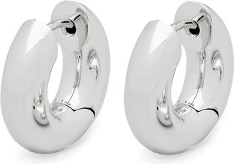 Tom Wood Chunky Hoop Earrings - Womens - White Rhodium Plated Sterling Silver