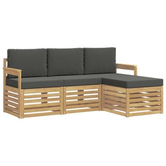 vidaXL Conjunto De Sof&aacute;s De Exterior 4 Pcs Blanco Y Antracita Vidaxl