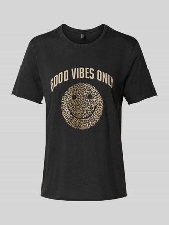 Only Regular Fit T-Shirt aus reiner Baumwolle Modell LISA in Anthrazit Melange, Größe S