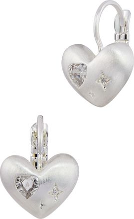 Savvy Cie Jewels HEART HUGGIE WITH PAVE EARRINGS