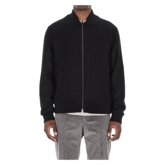 Herno Diagonal wollen bomberjack met baseballkraag - Heren - Jassen - Zwart - Maat: 2XL Wol