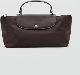 Mango Necessaire nylon manico cioccolato - Donna - Taglia unica - MANGO