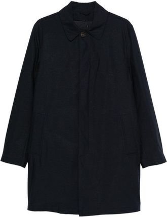 Corneliani Mid-Length Blue Coat With Minimalist Design