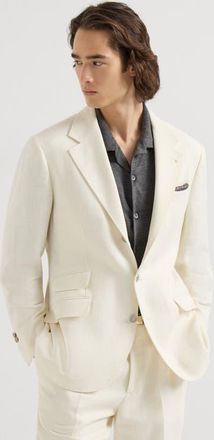 Brunello Cucinelli Hopsack deconstructed blazer in Off-White at Nordstrom, Size 54 It
