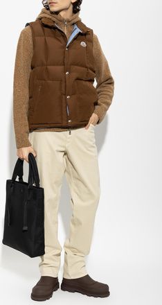 Moncler Quilted Vest Brumelune, Mens, Brown