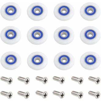 OEM Juego De 12 Rodillos De 27 Mm Para Puerta De Ducha, Ruedas De Repuesto Con Tornillos - Crezuo