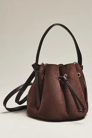 Melie Bianco Laguna Cinched Mini Faux-Suede Bucket Bag