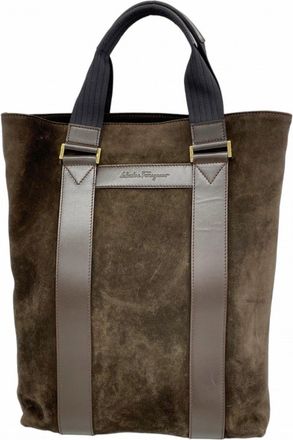 Ferragamo Brown Suede Tote Bag (Pre-Owned)