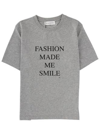 Victoria Beckham Grey Graphic Crew Neck T-Shirt