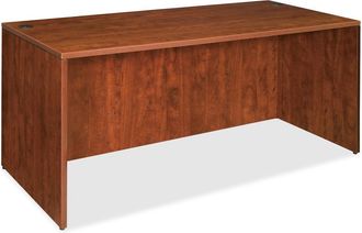 Lorell Essentials Series Rectangular Desk Shell - 70.9 x 35.4 x 29.5 - Finish: Cherry, Laminate - Grommet, Modesty Panel