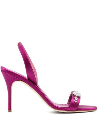 Manolo Blahnik Lamisan 90 mm slingback sandalen - Roze