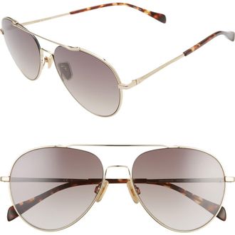 Rag & Bone 58mm Gradient Aviator Sunglasses in Light Gold/Brown at Nordstrom Rack