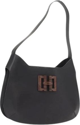 Ferragamo Pre-owned Shoulder Bags, female, Black, Size: ONE SIZE Pre-owned Leather Shoulder Bag