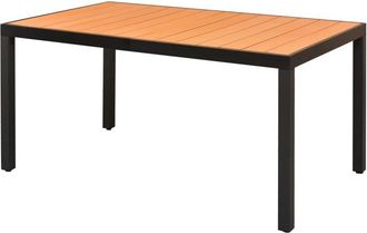 vidaXL Mesa de jardín de aluminio y wpc marrón 150x90x74 cm Vidaxl