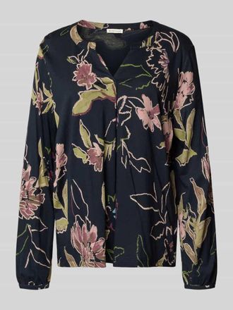 Tom Tailor Regular Fit Langarmshirt aus Baumwoll-Mix in Marine, Größe XS