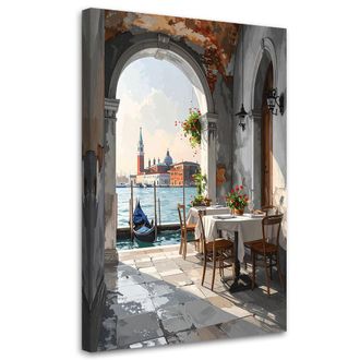 Feeby Impresi&oacute;n De Imagen, Restaurante De Venecia Con Vistas A La Ciudad Y Al Canal, 70x100