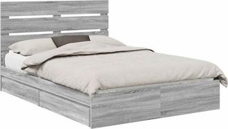 vidaXL Cama Con Almacenamiento Con Cabecera Gris Sonoma 140 X 200 Cm Vidaxl