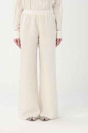 120% Lino Pants 120% LINO Woman color Milk