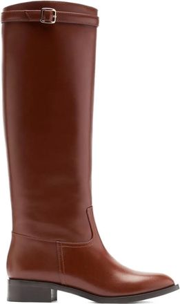 Scarosso Lauren leren knielaarzen - Bruin