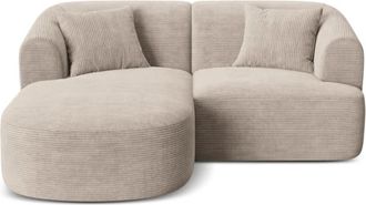 Cosmopolitan Design Sof&aacute; esquinero izquierdo modular 3 plazas pana capuchino