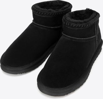 Wittchen Dames Su&egrave;de Laarzen met Wol Zwart Su&egrave;de Leer