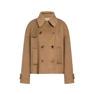 Dondup Double-breasted mantel - Dames - Mantels - Beige - Maat: M Zijde