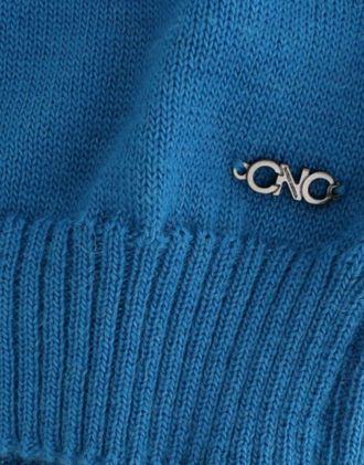Costume National Womens Blue Knitted Scoopneck Sweater Acrylic Clothing