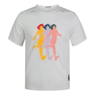 Nike Mens Nike Dri-FIT Rise 365 A.I.R Artist Pattern Running Short Sleeve White T-Shirt CJ5805-133