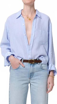 Citizens Of Humanity Kayla Shrunken Linen Shirt In Glint
