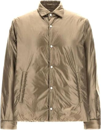 Herno Licht gevoerde nylon overhemdjasje - Heren - Zomerjassen - Bruin - M - Nylon - Jassen