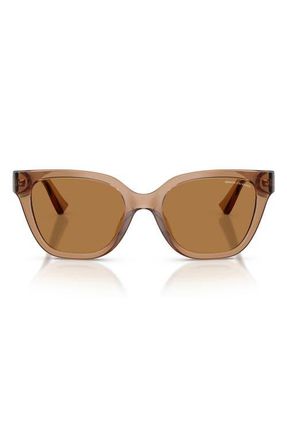 A|X Armani Exchange 53mm Cat Eye Sunglasses in Shiny Brown/bronze at Nordstrom