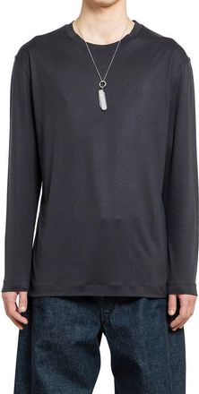Christophe Lemaire Mens Black Silk T-Shirt