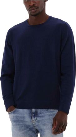 Calvin Klein Superior wollen trui met ronde hals - Heren - Ronde hals truien - Blauw - XS - Wol - Truien & Vesten