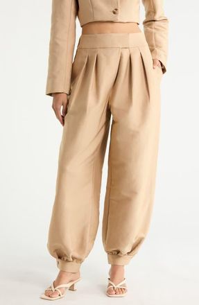 AFRM Berner Twill Balloon Pants in White Pepper at Nordstrom, Size X-Large