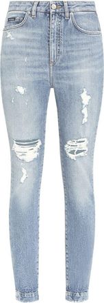 Dolce & Gabbana Womens Blue Cotton Stretch Jeans - Light Blue Metal - Size EU 36 (Womens)