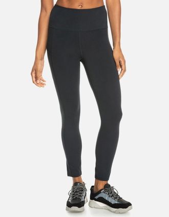 Roxy Womens Roxy Womens Heart Into It Ankle High Waist Leggings - Black/Grey - Size: 16