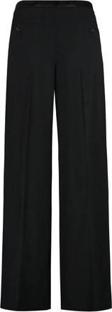 Aspesi Wijde Pijpen Wollen Mix Broek - Dames - Wijde Broeken - Zwart - 2XS - Wol - Broeken