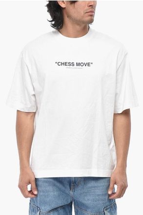 Off-white Crewneck Cotton T-Shirt CHESS MOVE size 3xl