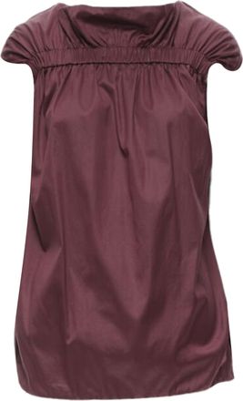 Marni cotton elasticated ruched cap sleeve boxy top