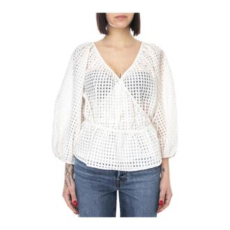 Levi's Overhemden, Dames, Wit, S, Polyester, V-hals Crossover Top