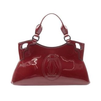 Cartier Pre-owned Handbags, female, Red, Size: ONE SIZE Pre-owned Vintage Patent Leather Handbag