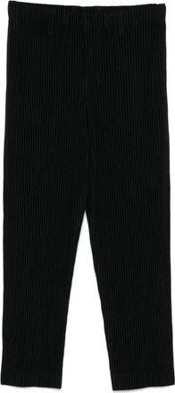 Issey Miyake Geplooide Basisbroek - Heren - Straight fit broeken - Zwart - S - Polyester - Broeken