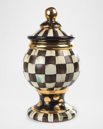 MacKenzie-Childs Courtly Check Ceramic Globe Canister