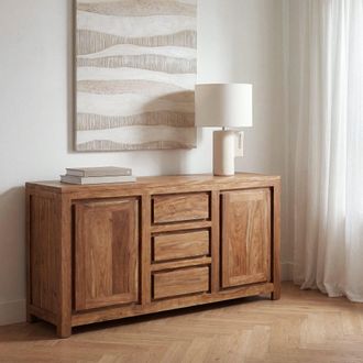 Maisons du monde Aparador con 2 puertas y 3 cajones de madera de sheesham macizo 160 cm