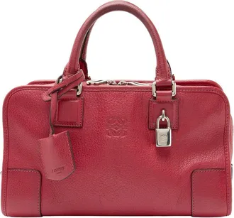 Loewe Red Leather Amazona 28 Satchel (Authentic Pre-Loved)